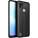 Adige Realme C25S Kılıf Niss Deri Görünümlü Silikon - Siyah