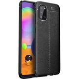 Adige Samsung Galaxy A02S Kılıf Niss Deri Görünümlü Silikon - Siyah