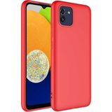 Adige Samsung Galaxy A03 Kılıf Lansman Içi Kadife Silikon - Kırmızı