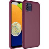 Adige Samsung Galaxy A03 Kılıf Lansman Içi Kadife Silikon - Mürdüm