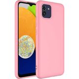 Adige Samsung Galaxy A03 Kılıf Lansman Içi Kadife Silikon - Pembe