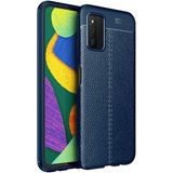 Adige Samsung Galaxy A03S Kılıf Niss Deri Görünümlü Silikon - Lacivert