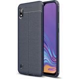 Adige Samsung Galaxy A10 Kılıf Niss Deri Görünümlü Silikon - Lacivert