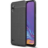 Adige Samsung Galaxy A10 Kılıf Niss Deri Görünümlü Silikon - Siyah