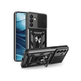 Adige Samsung Galaxy A26 Uyumlu Kılıf Pars Yüzüklü Standlı Siyah