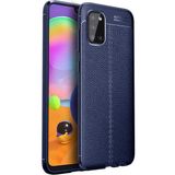 Adige Samsung Galaxy A31 Kılıf Niss Deri Görünümlü Silikon - Lacivert