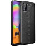 Adige Samsung Galaxy A31 Kılıf Niss Deri Görünümlü Silikon - Siyah