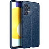 Adige Samsung Galaxy A53 Kılıf Niss Deri Görünümlü Silikon - Lacivert