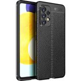 Adige Samsung Galaxy A53 Kılıf Niss Deri Görünümlü Silikon - Siyah
