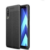 Adige Samsung Galaxy A7 2018 Kılıf Niss Deri Görünümlü Silikon - Siyah