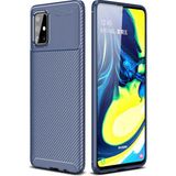 Adige Samsung Galaxy A71 Kılıf Negro Karbon Desen Silikon - Lacivert
