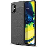Adige Samsung Galaxy A71 Kılıf Niss Deri Görünümlü Silikon - Siyah