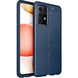 Adige Samsung Galaxy A72 Kılıf Niss Deri Görünümlü Silikon - Lacivert