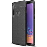 Adige Samsung Galaxy A9 2018 Kılıf Niss Deri Görünümlü Silikon - Siyah
