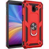 Adige Samsung Galaxy J6+ Plus Kılıf Vega Yüzüklü Standlı + Ekran Koruyucu - Galaxy J6 Plus - Kırmızı