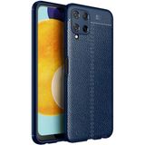 Adige Samsung Galaxy M32 Kılıf Niss Deri Görünümlü Silikon - Lacivert