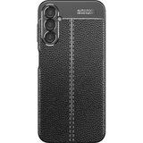 Adige Samsung Galaxy M34 Kılıf Niss Deri Görünümlü Silikon - Siyah