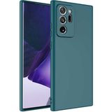 Adige Samsung Galaxy Note 20 Ultra Kılıf Lansman Içi Kadife Silikon - Yeşil
