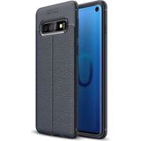 Adige Samsung Galaxy S10 Kılıf Niss Deri Görünümlü Silikon - Lacivert