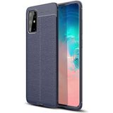 Adige Samsung Galaxy S20 Plus Kılıf Niss Deri Görünümlü Silikon - Lacivert