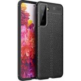 Adige Samsung Galaxy S21 Kılıf Niss Deri Görünümlü Silikon - Siyah