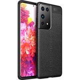 Adige Samsung Galaxy S21 Ultra Kılıf Niss Deri Görünümlü Silikon - Siyah
