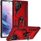 Adige Samsung Galaxy S22 Ultra Kırmızı Vega Yüzüklü Standlı Darbe Korumalı Kılıf