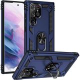 Adige Samsung Galaxy S22 Ultra Lacivert Vega Yüzüklü Standlı Darbe Korumalı Kılıf