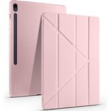 Adige Samsung Galaxy Tab S10 Fe Plus Kılıf Tri Folding Kalem Bölmeli Standlı - Rose Gold