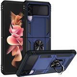 Adige Samsung Galaxy Z Flip 3 Lacivert Vega Yüzüklü Standlı Darbe Korumalı Kılıf