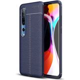 Adige Xiaomi Mi 10 Kılıf Niss Deri Görünümlü Silikon - Lacivert