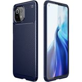 Adige Xiaomi Mi 11 Lite Kılıf Negro Karbon Desen Silikon - Lacivert