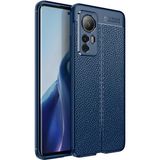 Adige Xiaomi Mi 12 Kılıf Niss Deri Görünümlü Silikon - Lacivert