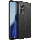 Adige Xiaomi Mi 12 Kılıf Niss Deri Görünümlü Silikon - Siyah