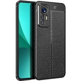 Adige Xiaomi Mi 12 Lite Kılıf Niss Deri Görünümlü Silikon - Siyah