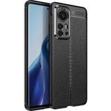 Adige Xiaomi Mi 12 Pro Kılıf Niss Deri Görünümlü Silikon - Siyah