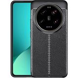 Adige Xiaomi Mi 14 Ultra Kılıf Niss Deri Görünümlü Silikon - Siyah