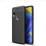 Adige Xiaomi Mi Mix 3 Kılıf Niss Deri Görünümlü Silikon - Siyah