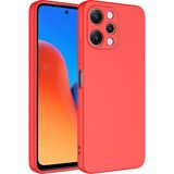 Adige Xiaomi Redmi 12 Kılıf Lansman Içi Kadife Silikon - Kırmızı