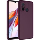 Adige Xiaomi Redmi 12C Kılıf Lansman Içi Kadife Silikon - Mürdüm