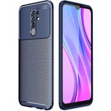 Adige Xiaomi Redmi 9 Kılıf Negro Karbon Desen Silikon - Lacivert