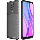 Adige Xiaomi Redmi 9 Kılıf Negro Karbon Desen Silikon - Siyah