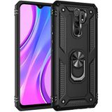 Adige Xiaomi Redmi 9 Siyah Vega Yüzüklü Standlı Darbe Korumalı Kılıf