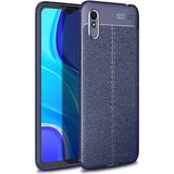 Adige Xiaomi Redmi 9A Kılıf Niss Deri Görünümlü Silikon - Lacivert
