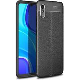 Adige Xiaomi Redmi 9A Kılıf Niss Deri Görünümlü Silikon - Siyah