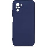 Adige Xiaomi Redmi Note 10 Kılıf Lansman Içi Kadife Silikon - Lacivert