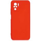 Adige Xiaomi Redmi Note 10S Kılıf Lansman Içi Kadife Silikon - Kırmızı