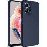 Adige Xiaomi Redmi Note 12 4g Kılıf Lansman Içi Kadife Silikon - Lacivert