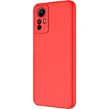 Adige Xiaomi Redmi Note 12S Kılıf Lansman Içi Kadife Silikon - Kırmızı