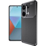 Adige Xiaomi Redmi Note 13 Pro 4g Kılıf Negro Karbon Desen Silikon + Ekran Koruyucu - Siyah